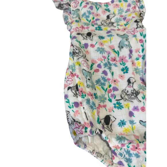 Angel Dear Dog and Floral Sunsuit. Baby 0-3 Months 100% Cotton NWT - Picture 2 of 6